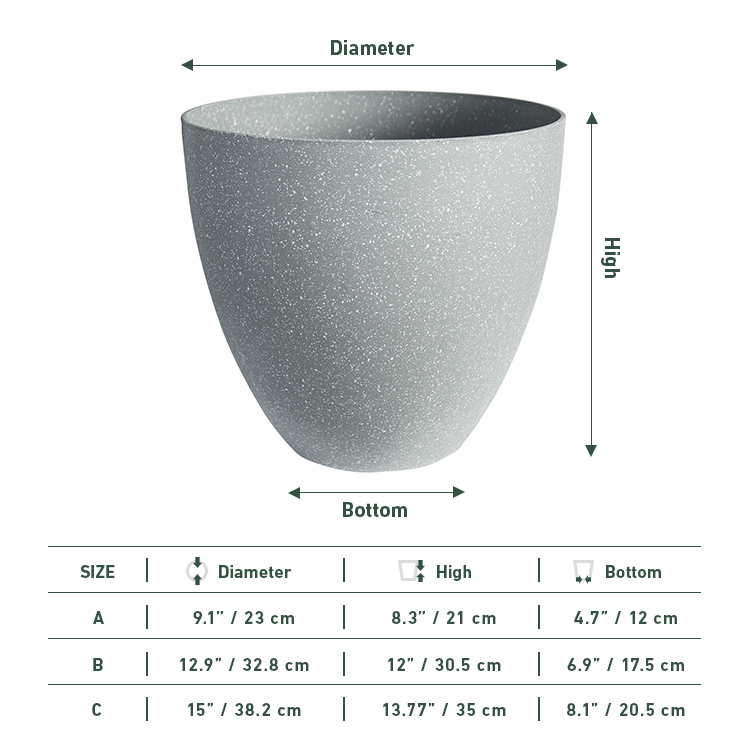 Indoor Plastic Round Large Polystone Pots for Plants