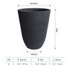 Tall Lightweight Recycled Plastic Giant Round Planter