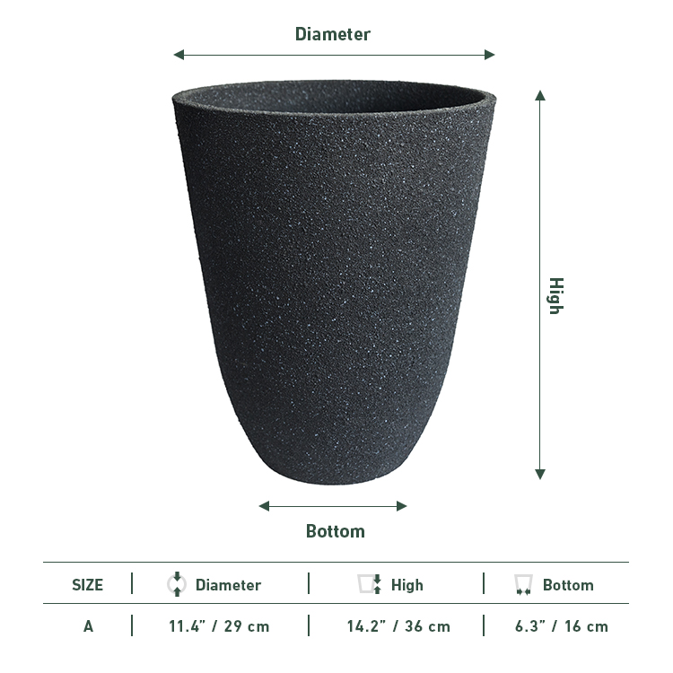 Tall Lightweight Recycled Plastic Large Plant Pot