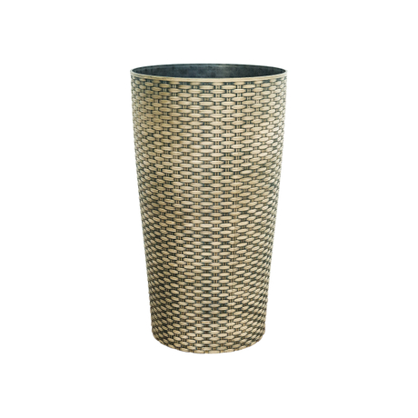 Tall Rattan Effect Resin Floor Plant Pot