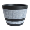 Outdoor Plastic Half Barrel Wood Decorative Pot