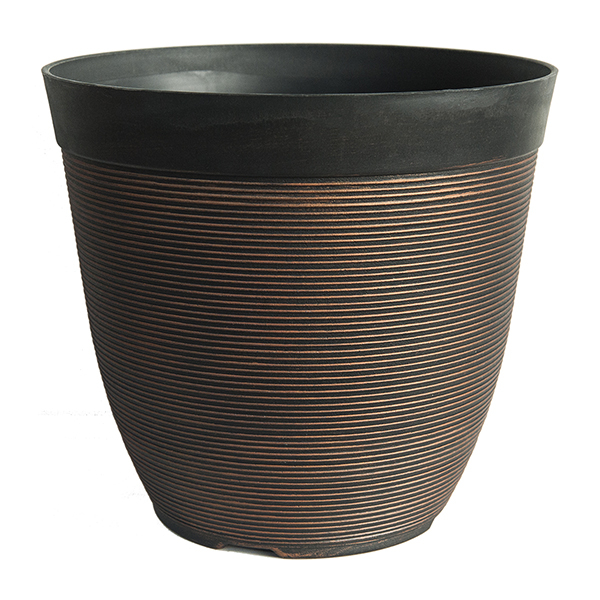 Big Textured Ribbed Plastic Garden Plant Containers