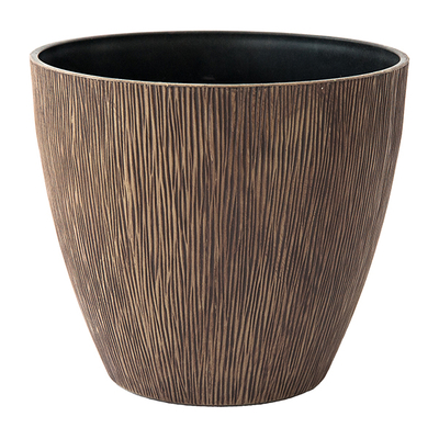 Creative Plastic Wood Surface Round Large Planter