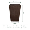 Tall Square Large Rattan Effect Flower Pot