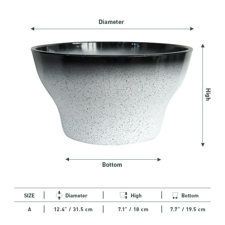 Indoor Speckle Effect Bowl Plastic Plant Pot