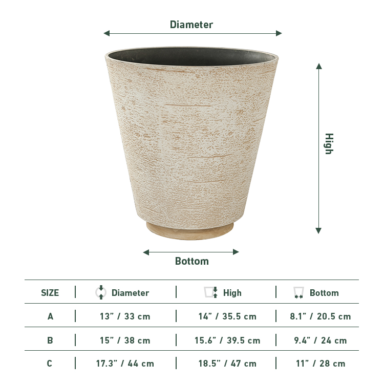 Minimalist Plastic Round Floor Pots for Plants