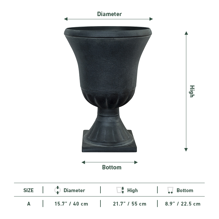 Outdoor Patio Plastic Urn Decorative Pot