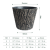 Plastic Faux Wood Oak Bark Garden Pot