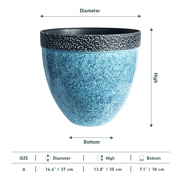 Indoor Large Glazed Effect Resin Flower Pot