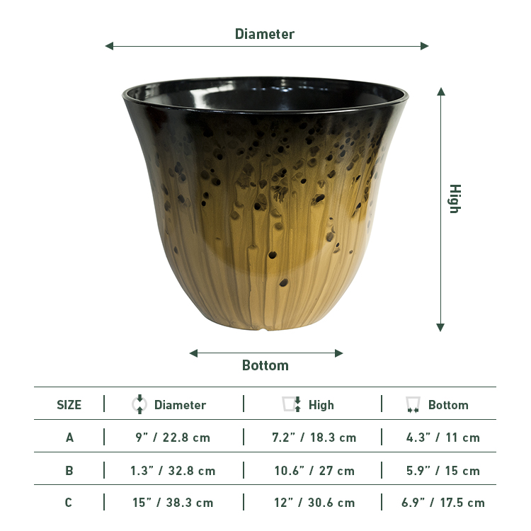 Honeysuckle Wide Aperture Smooth Indoor Pots for Plants