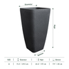 Stone Plastic Square Tapered Big Tall Pot for Plants