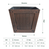 Large Plastic Square Wood Effect Outdoor Planter