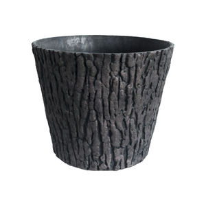 Faux Wood Effect Oak Bark round Planter