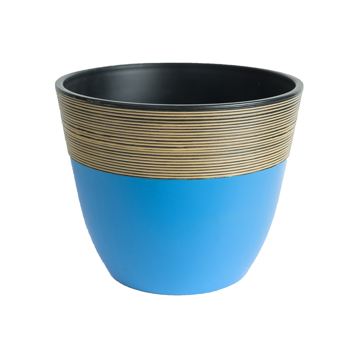 20cm Indoor Wood Grain Ceramic Effect Plastic Planter
