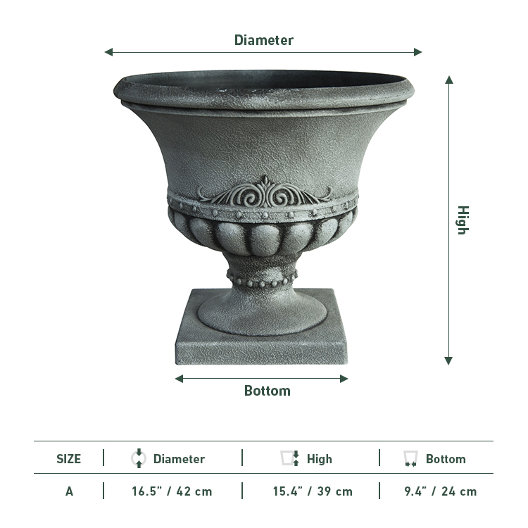 Roman Style Urn Vintage Plastic Planter